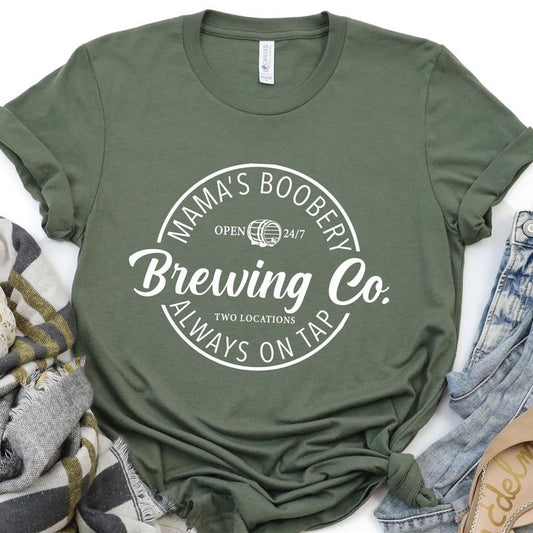 Brewing Co Shirt, Mamas Boobery T-Shirt, Breastfeeding Brewery Tee, Funny Breastfeeding T-Shirt, New Mom Gift, Baby Shower Gift