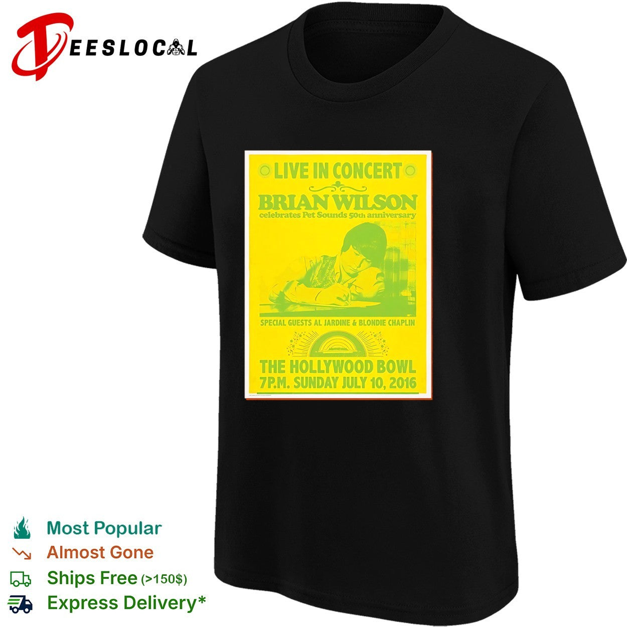 Brian Wilson Live in Concert Pet Sounds 50th Anniversary Hollywood Bowl shirt