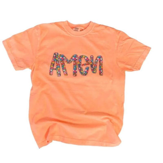 Bright Floral Amen Tshirt - Comfort Colors Christian Shirt Hoodie, Sweatshirt | WearSparks.com