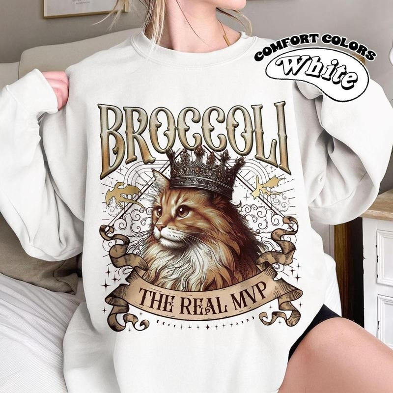 Broccoli The Real Mvp Sweatshirt, Onyx Storm Sweatshirt, Fourth Wing Merch, Quest Squad Sweat, Broccoli The Cat Sweatshirt