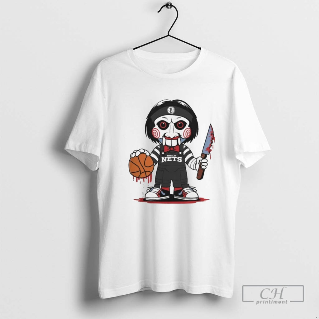 Brooklyn Nets Halloween Jigsaw Saw Horror Basketball