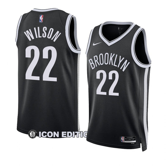 Brooklyn Nets #22 Jalen Wilson Icon Edition Black Jersey 2023 NBA Draft