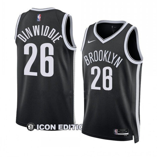 Brooklyn Nets #26 Spencer Dinwiddie Icon Edition Black Swingman