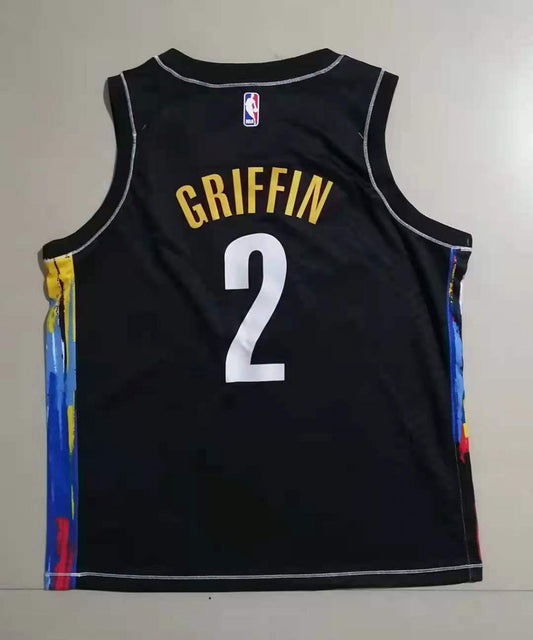 Brooklyn Nets #2 Blake Griffin Nets Black v Collar 2 # Hot Press s-2xl Style 1