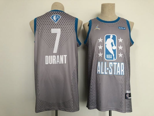 Brooklyn Nets #7 Kevin Durant Nets 7 Gray 22 All-Star