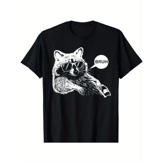 Bruh Raccoon Funny Trash Panda Lover Raccoon Meme Slang T-Shirt Made in USA