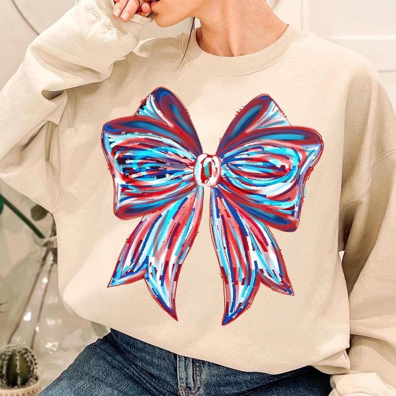 Brushstroke 4th of July Coquette Shirt, Memorial Day Tee, America Bow Shirt, USA, Independence Day Shirt, 1776 , Land of the Free