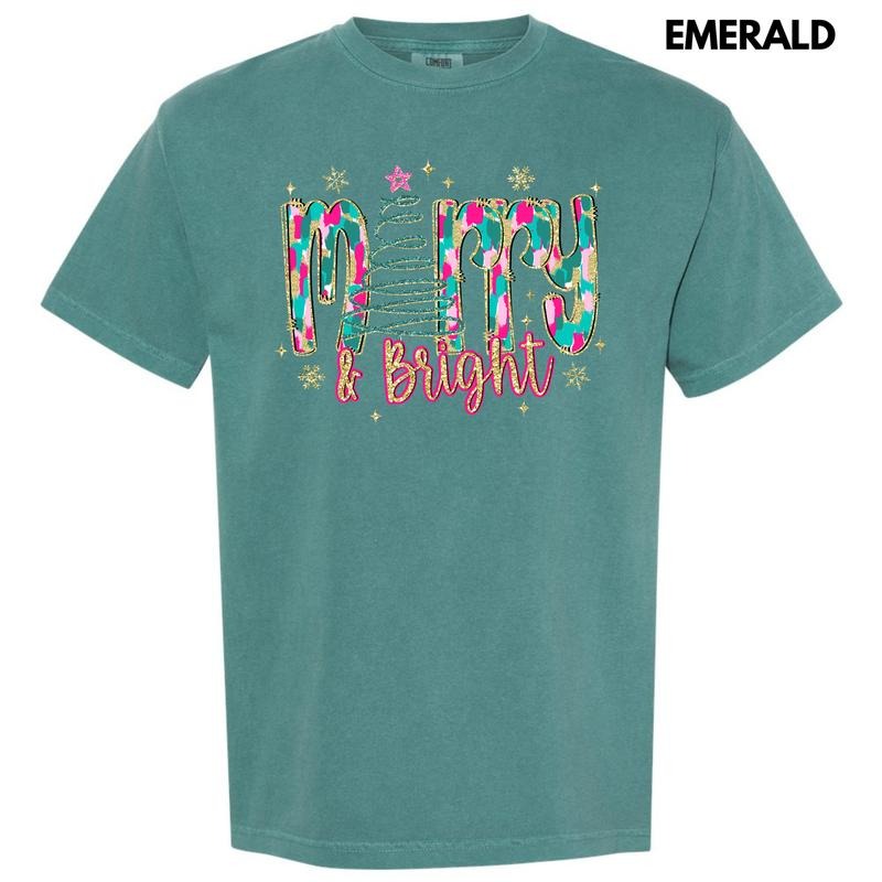 Brushstroke Merry & Bright Comfort Colors T-Shirt 'NLB' Hoodie, Sweatshirt | WearSparks.com