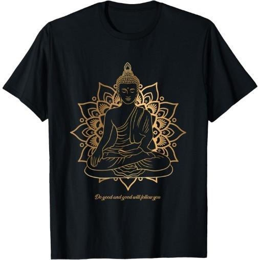 Buddha Mandala Buddhist Mindfulness Buddhism Spiritual T-Shirt Made in USA