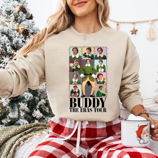 Buddy The Elf Christmas Sweatshirt, Funny Elf Buddy T-shirt, OMG Santa I Know Him Tee, Buddy Christmas Shirt, Merry Christmas Hoodie