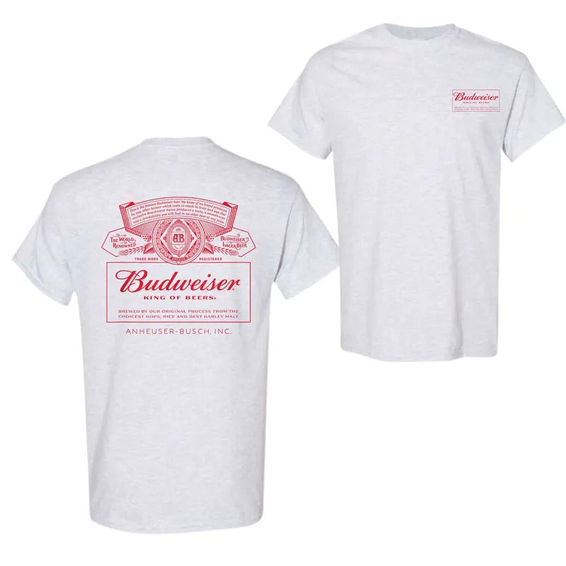 Budweiser King Of Beers 2 Sided T Shirt, Budweiser T-Shirt For Men, For Women, Trendy Shirt