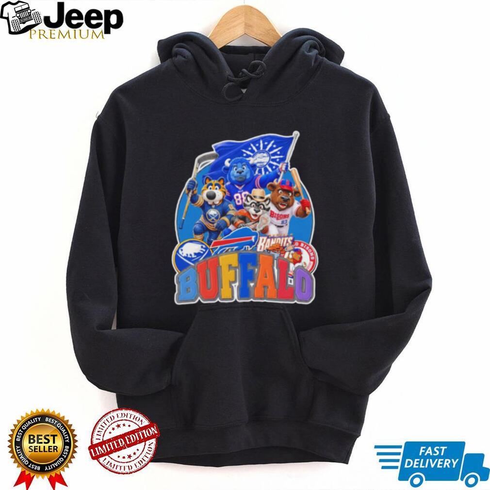 Buffalo City Mascot Celebration Bills Sabres Bisons Bandits T Shirt