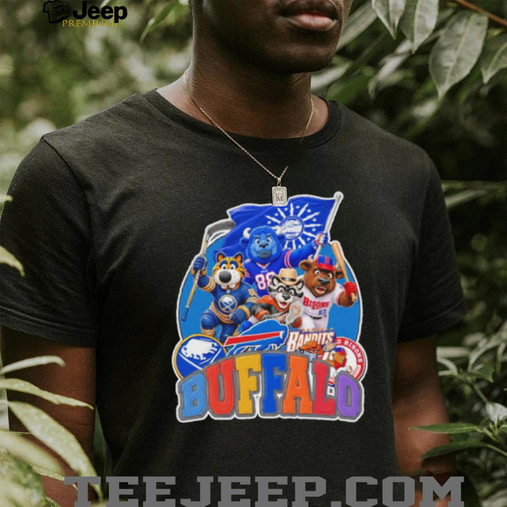 Buffalo City Mascot Celebration Bills Sabres Bisons Bandits T Shirt