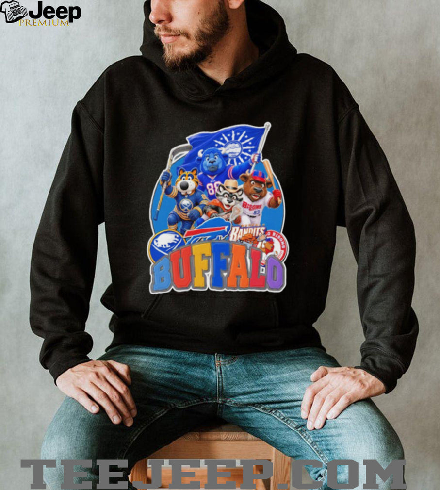 Buffalo City Mascot Celebration Bills Sabres Bisons Bandits T Shirt