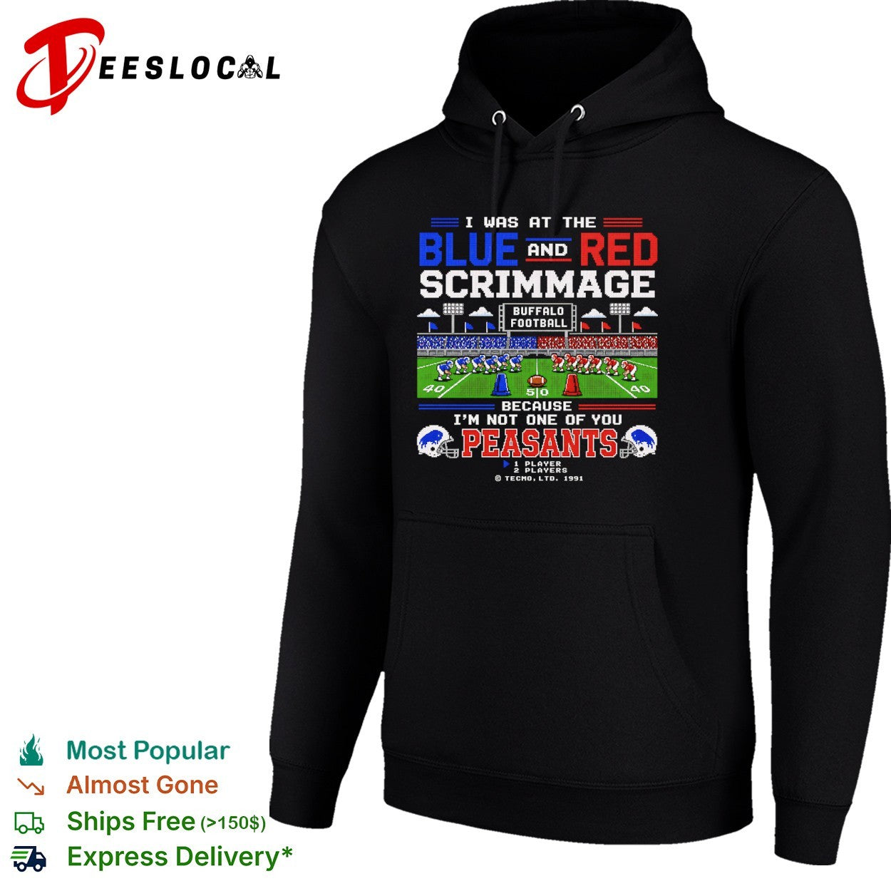 Buffalo Football Blue and Red Scrimmage Tecmo Retro shirt