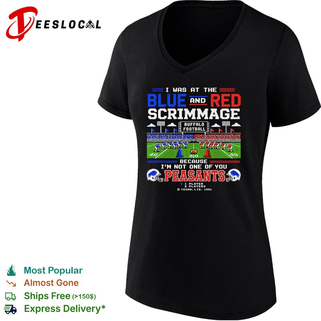 Buffalo Football Blue and Red Scrimmage Tecmo Retro shirt