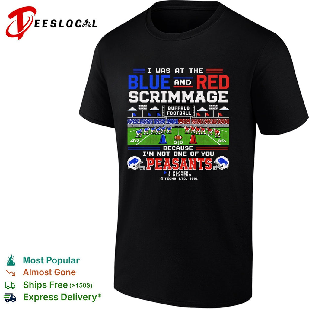 Buffalo Football Blue and Red Scrimmage Tecmo Retro shirt