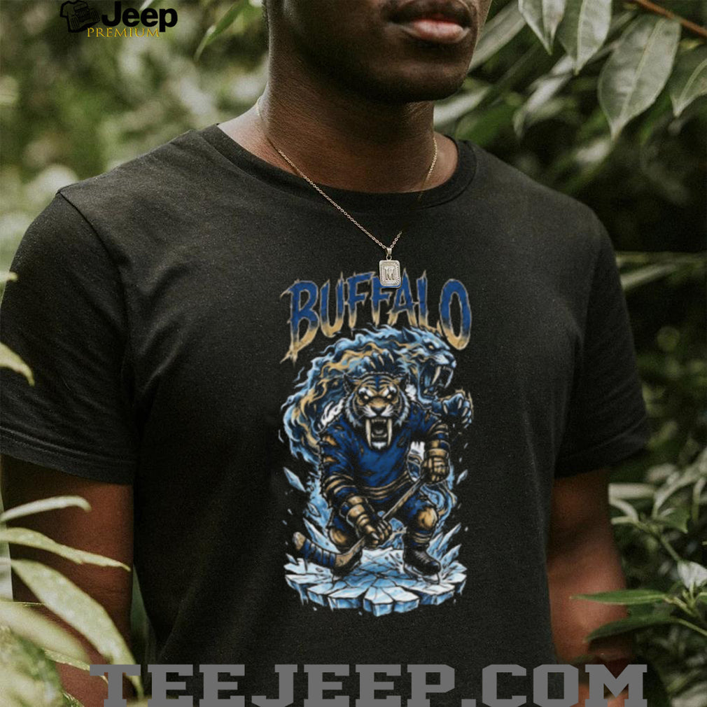 Buffalo Hockey Saber Toothed Tiger Ice Skating Graphic T Shirt