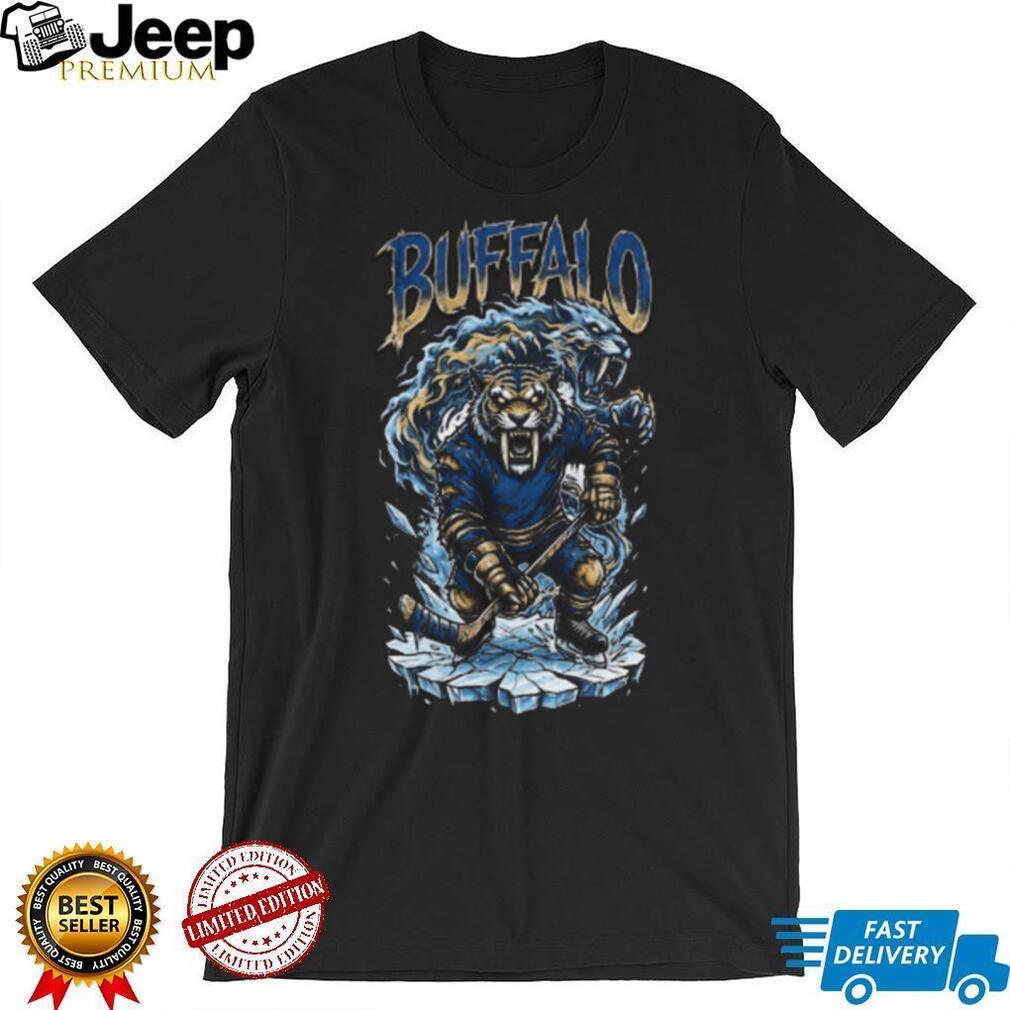 Buffalo Hockey Saber Toothed Tiger Ice Skating Graphic T Shirt