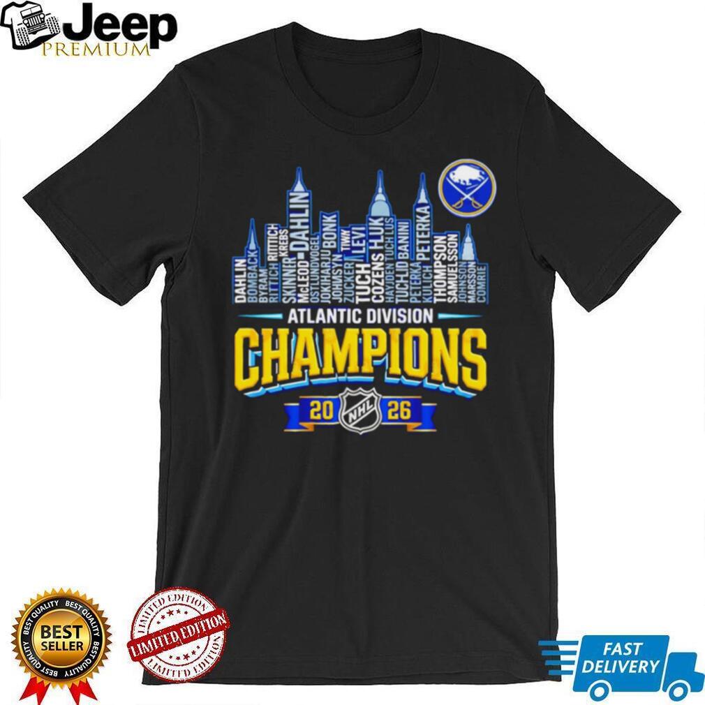 Buffalo Sabres 2026 Atlantic Division Champions Roster Skyline T Shirt
