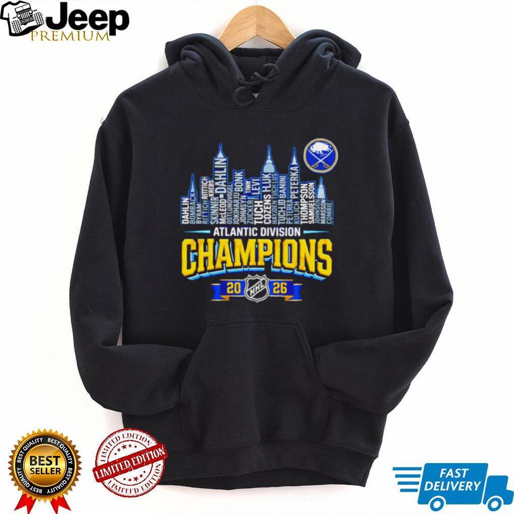 Buffalo Sabres 2026 Atlantic Division Champions Roster Skyline T Shirt
