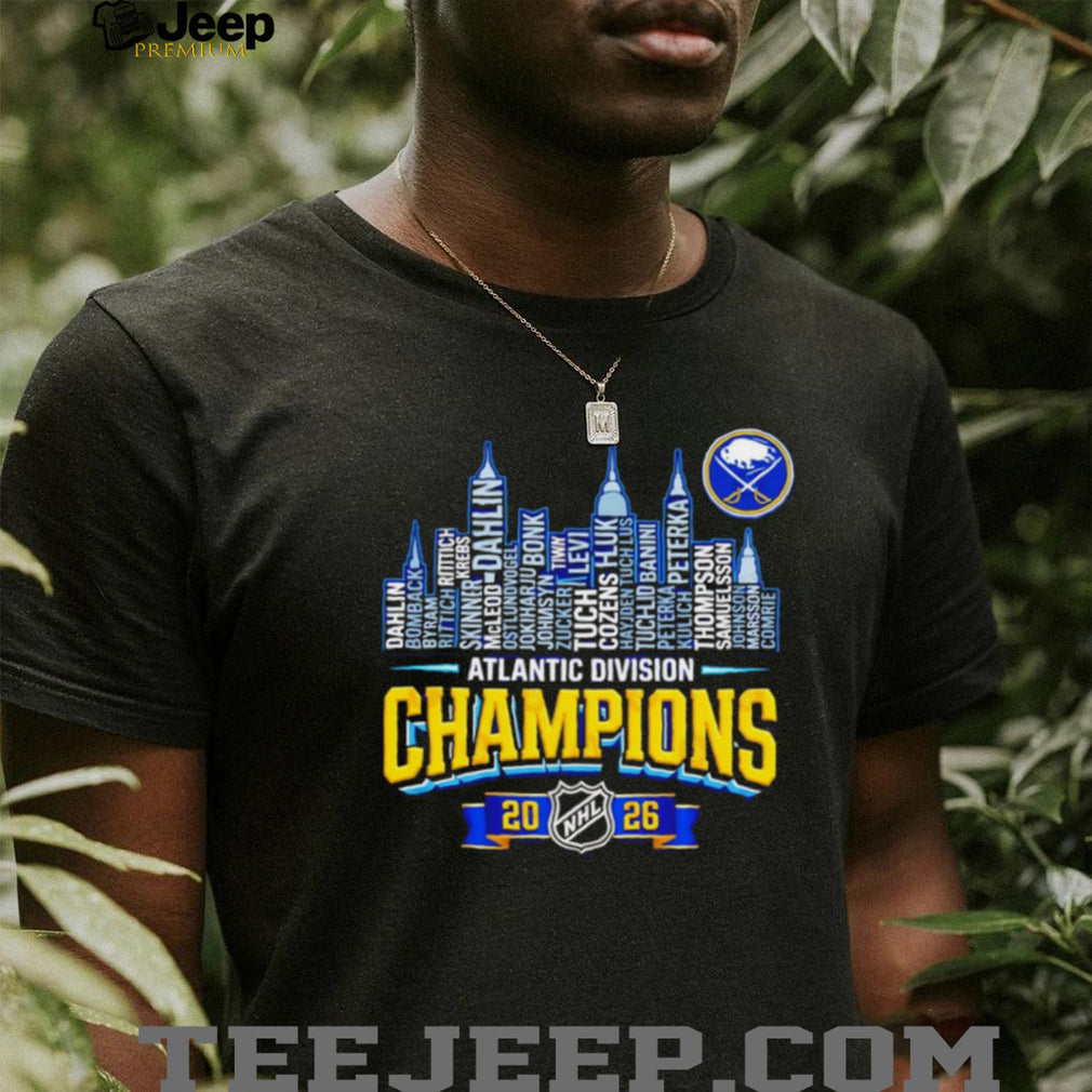 Buffalo Sabres 2026 Atlantic Division Champions Roster Skyline T Shirt