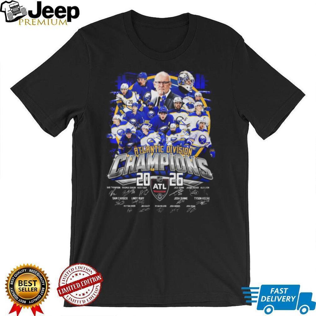 Buffalo Sabres 2026 Atlantic Division Champions Team Signature T Shirt