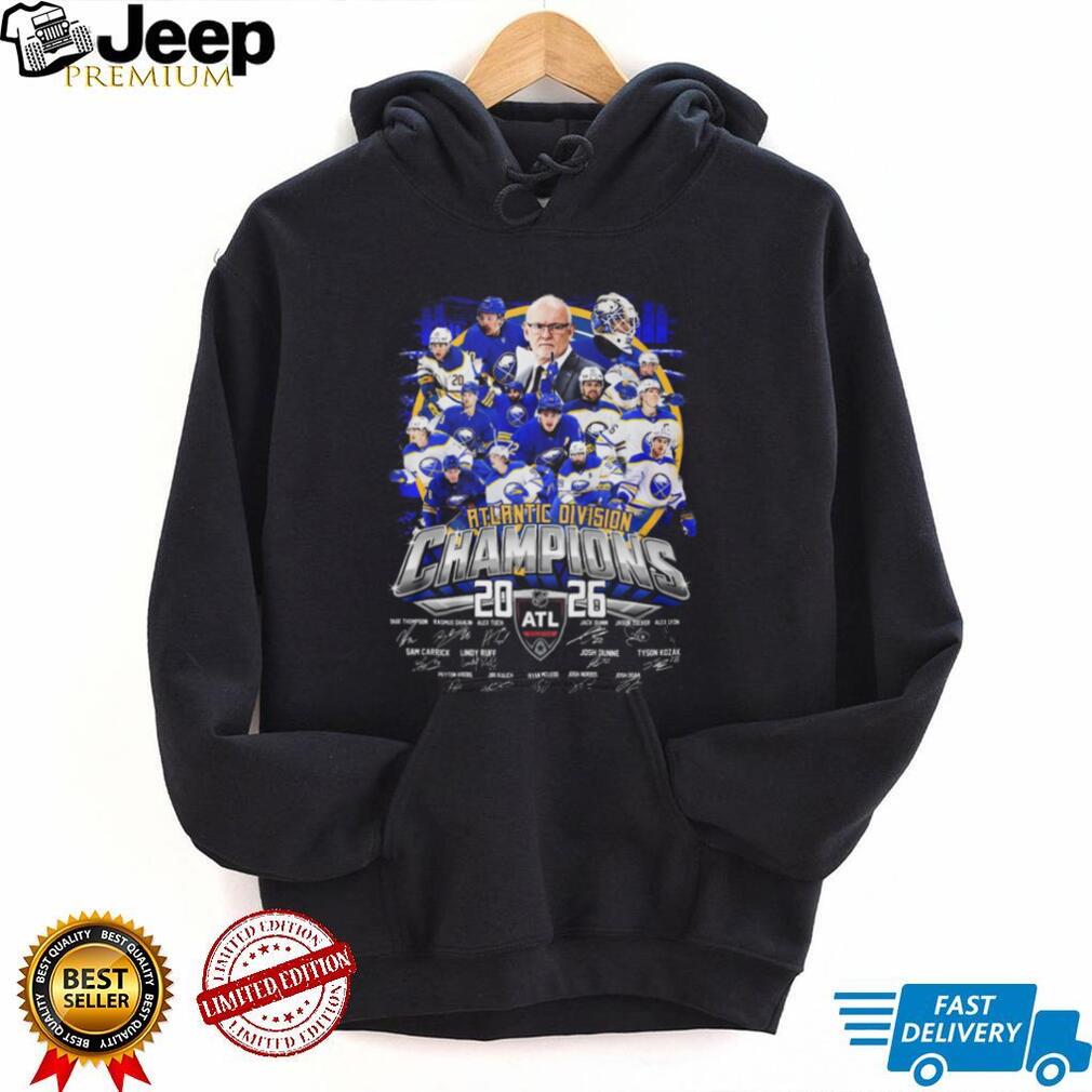 Buffalo Sabres 2026 Atlantic Division Champions Team Signature T Shirt