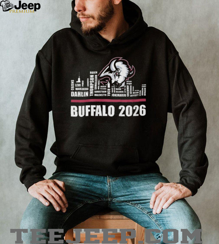 Buffalo Sabres 2026 Roster Skyline Player Names Hockey Fan T Shirt