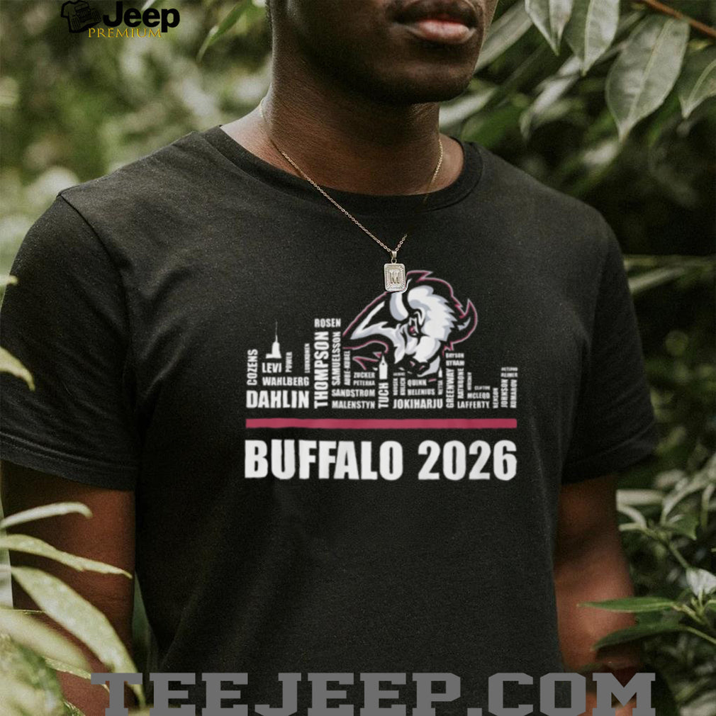 Buffalo Sabres 2026 Roster Skyline Player Names Hockey Fan T Shirt