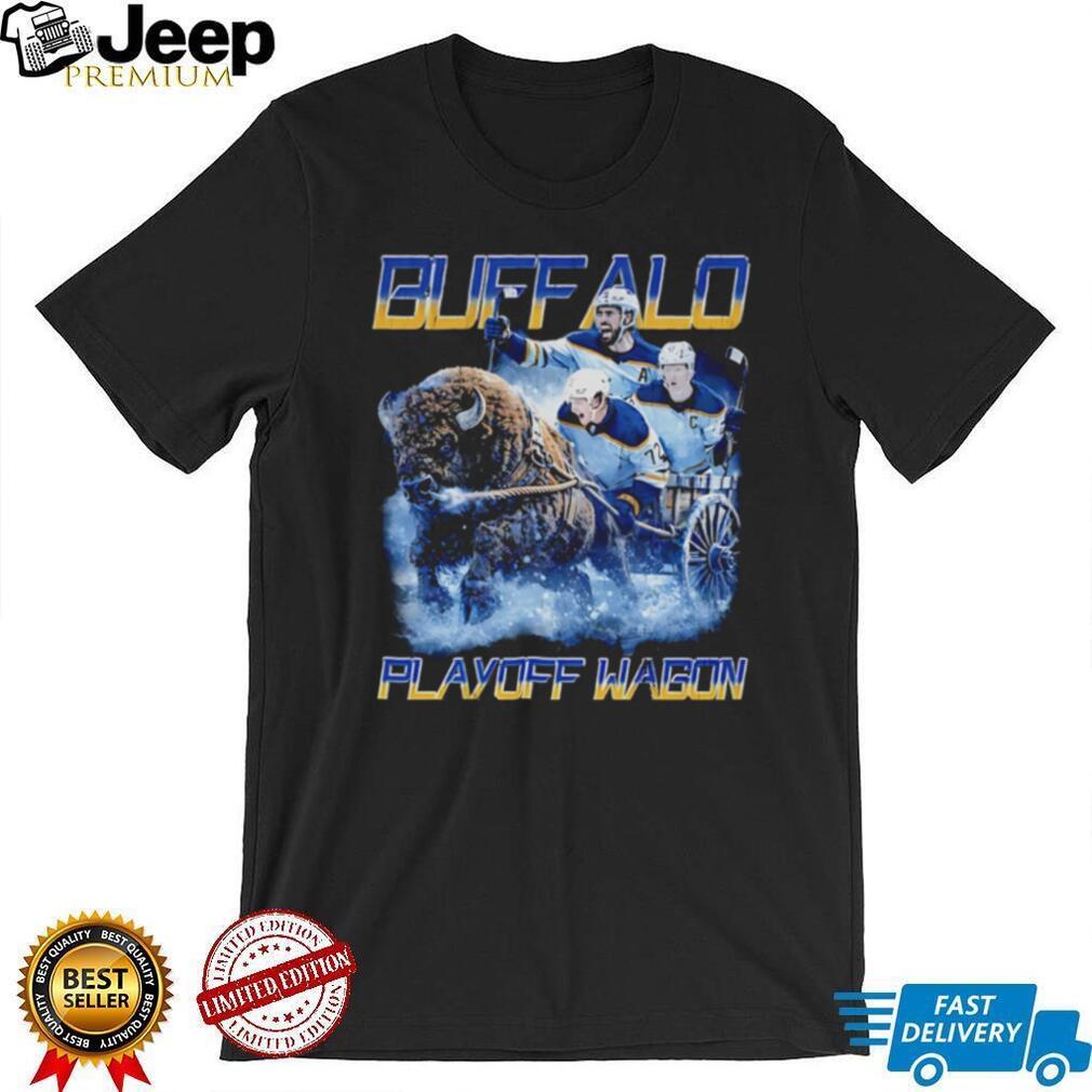 Buffalo Sabres Hockey Playoff Wagon Buffalo Mascot Vintage T Shirt