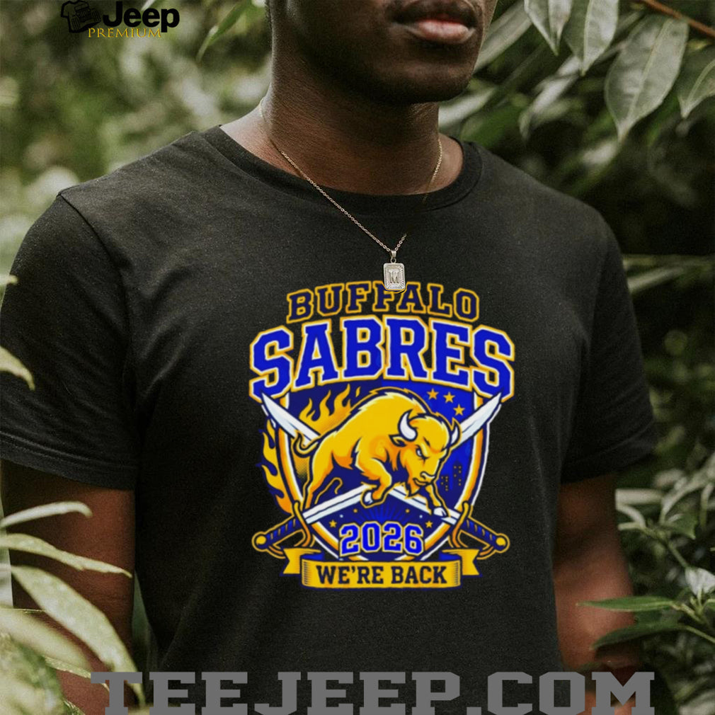 Buffalo Sabres We’re Back 2026 Charging Buffalo Logo T Shirt