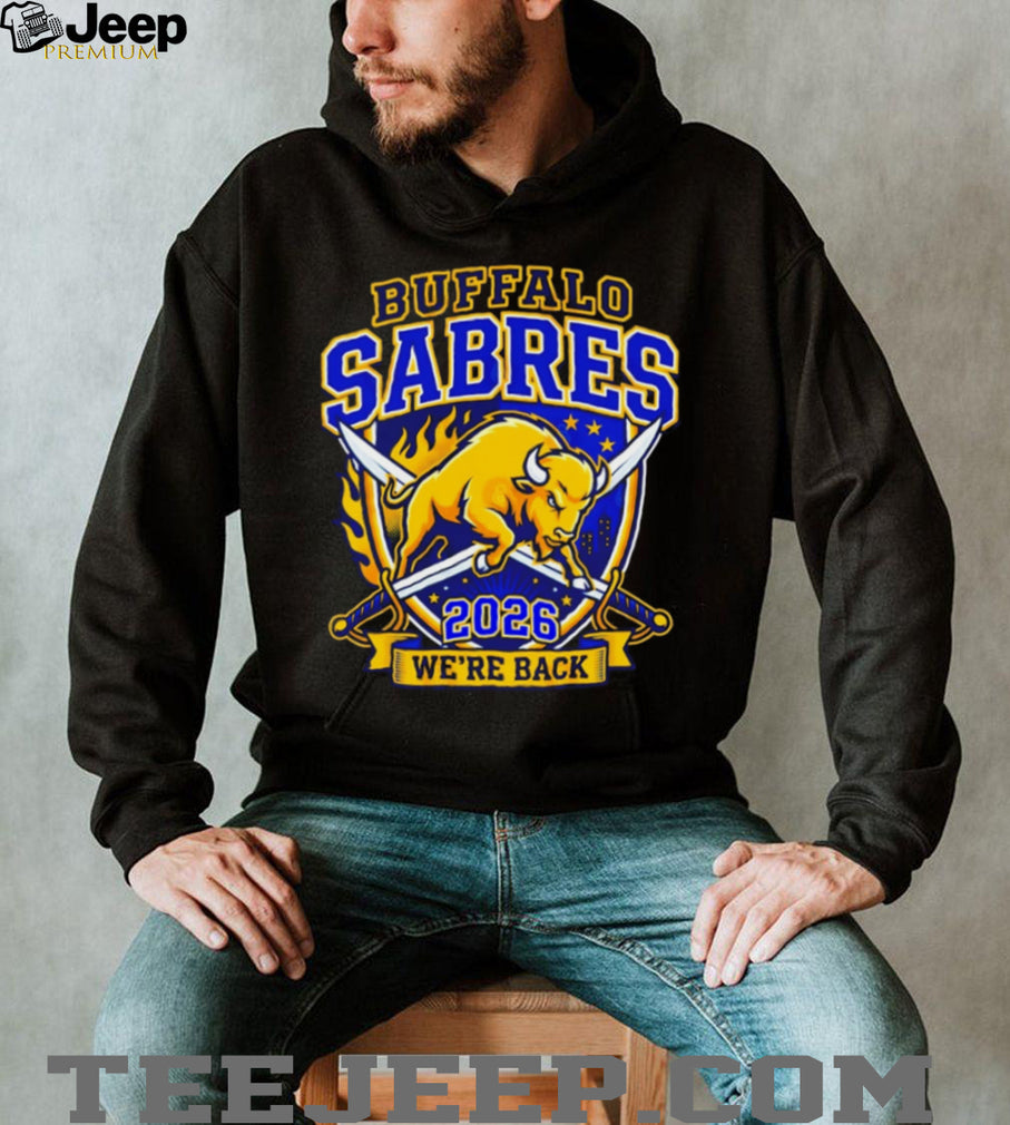 Buffalo Sabres We’re Back 2026 Charging Buffalo Logo T Shirt