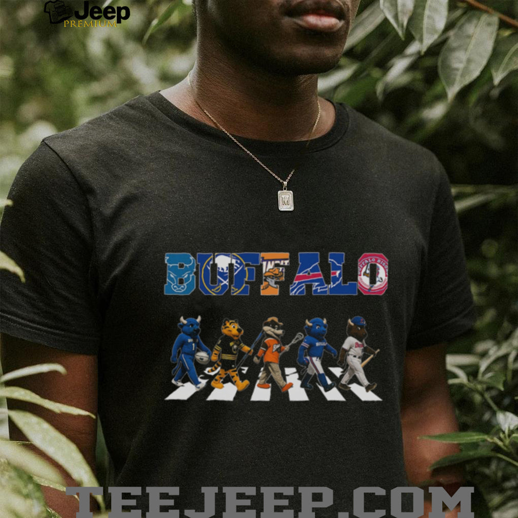 Buffalo Sports Teams Mascot Abbey Road Crossing Vintage Retro Style Fans Shirt
