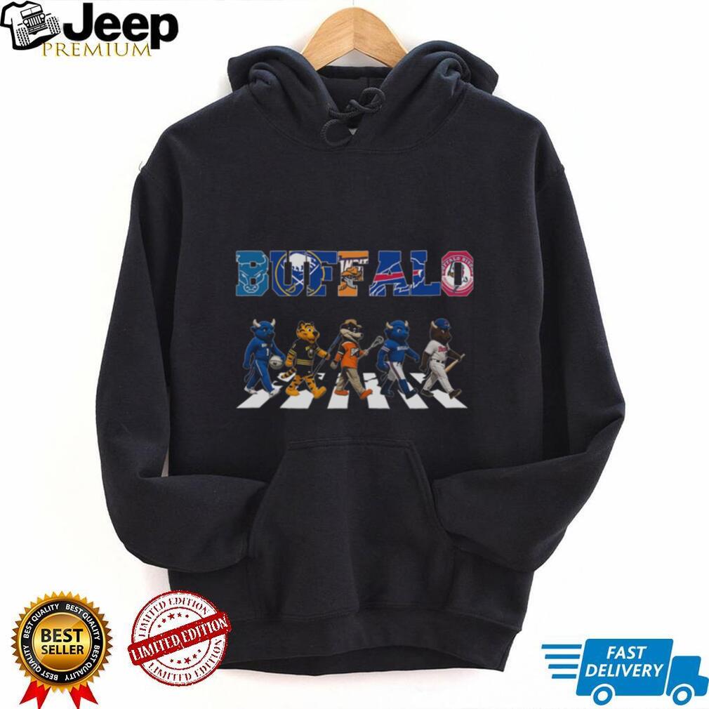 Buffalo Sports Teams Mascot Abbey Road Crossing Vintage Retro Style Fans Shirt