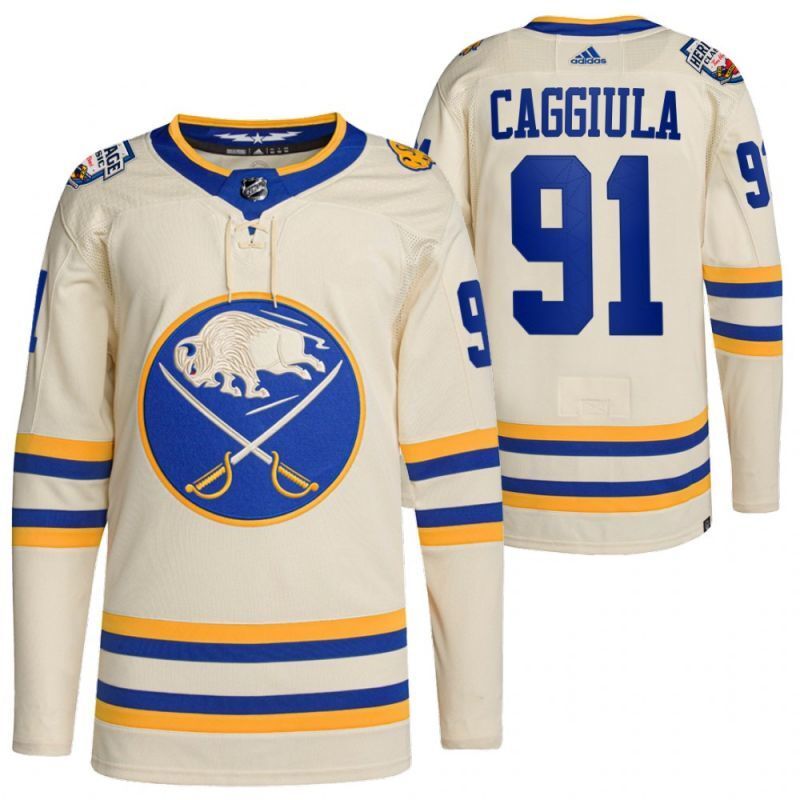 Buffalo Sabres #91 drake-caggiula-white-2022-heritage-classic-primegreen-authentic-jersey