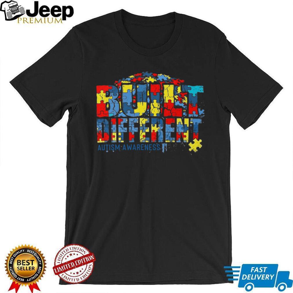 Built Different Autism Awareness Puzzle Piece Graphic Long Sleeve T Shirt