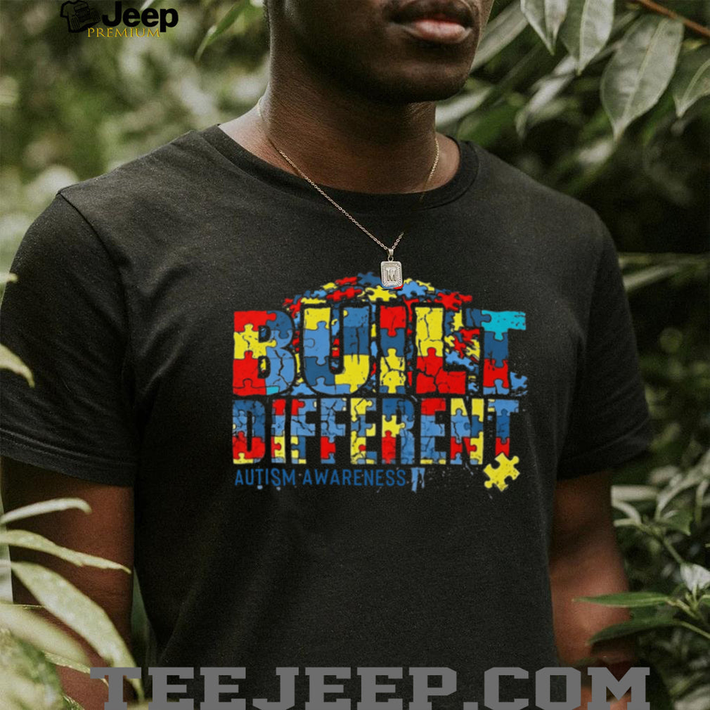 Built Different Autism Awareness Puzzle Piece Graphic Long Sleeve T Shirt