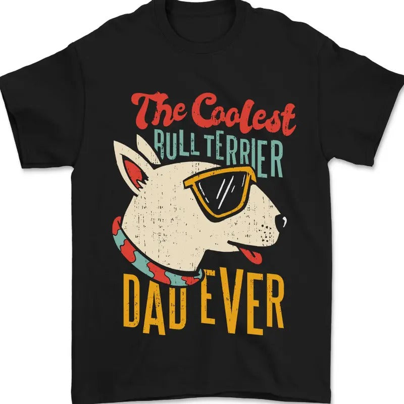 Bull Terrier Dad Funny Fathers Day Dog Mens T-Shirt