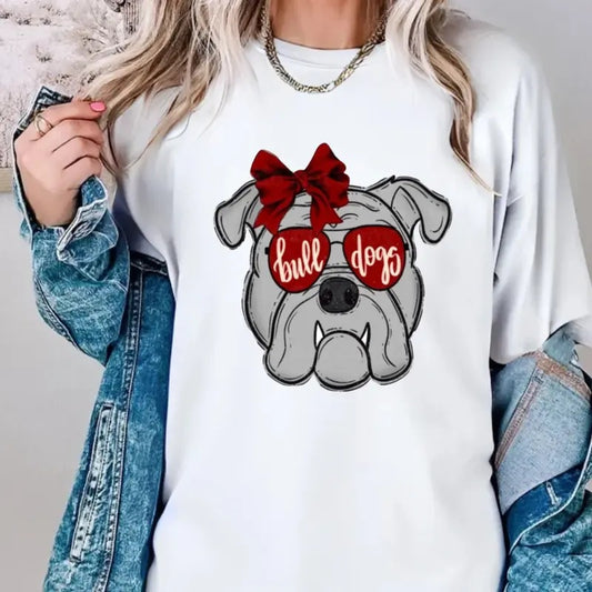 Bulldogs Mascot School Spirit T Shirt, Bulldogs Sports Shirts, Sports Shirt, School Sports Tee, Game Day, Bulldog Spirit, Bulldog Football, Unisex Short Sleeve Tee Shirt, Casual Clothing