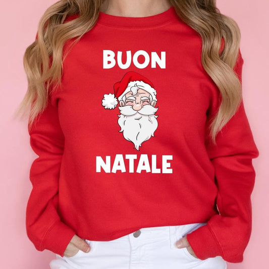 Buon Natale Sweatshirt, Merry Christmas Hoodie, Italian Family Christmas Matching Sweater, Winter Holiday Gift Hoodie, Family Gathering Christmas Outfit.