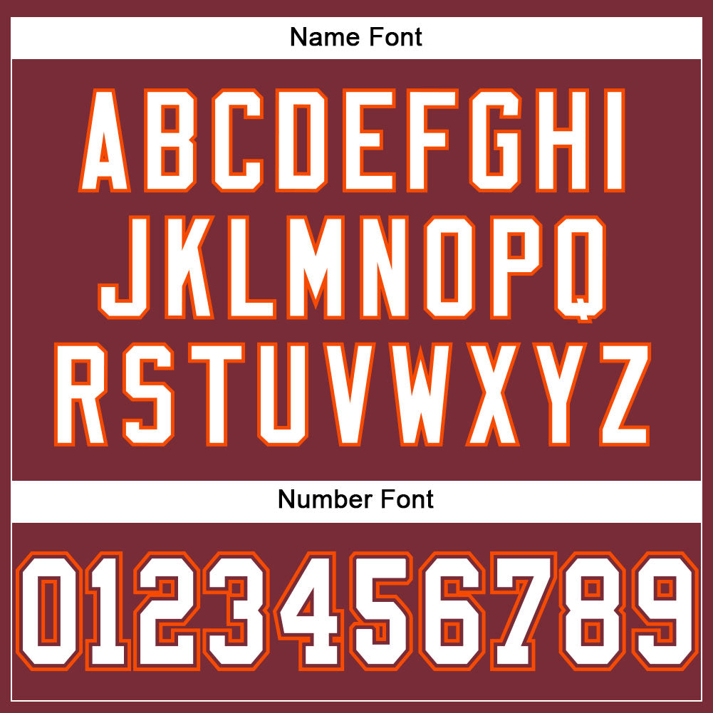 Custom Burgundy White-Orange Mesh Authentic Football Jersey T-Shirts, Hoodie, Sweatshirt | WearSparks.com (Image 4)