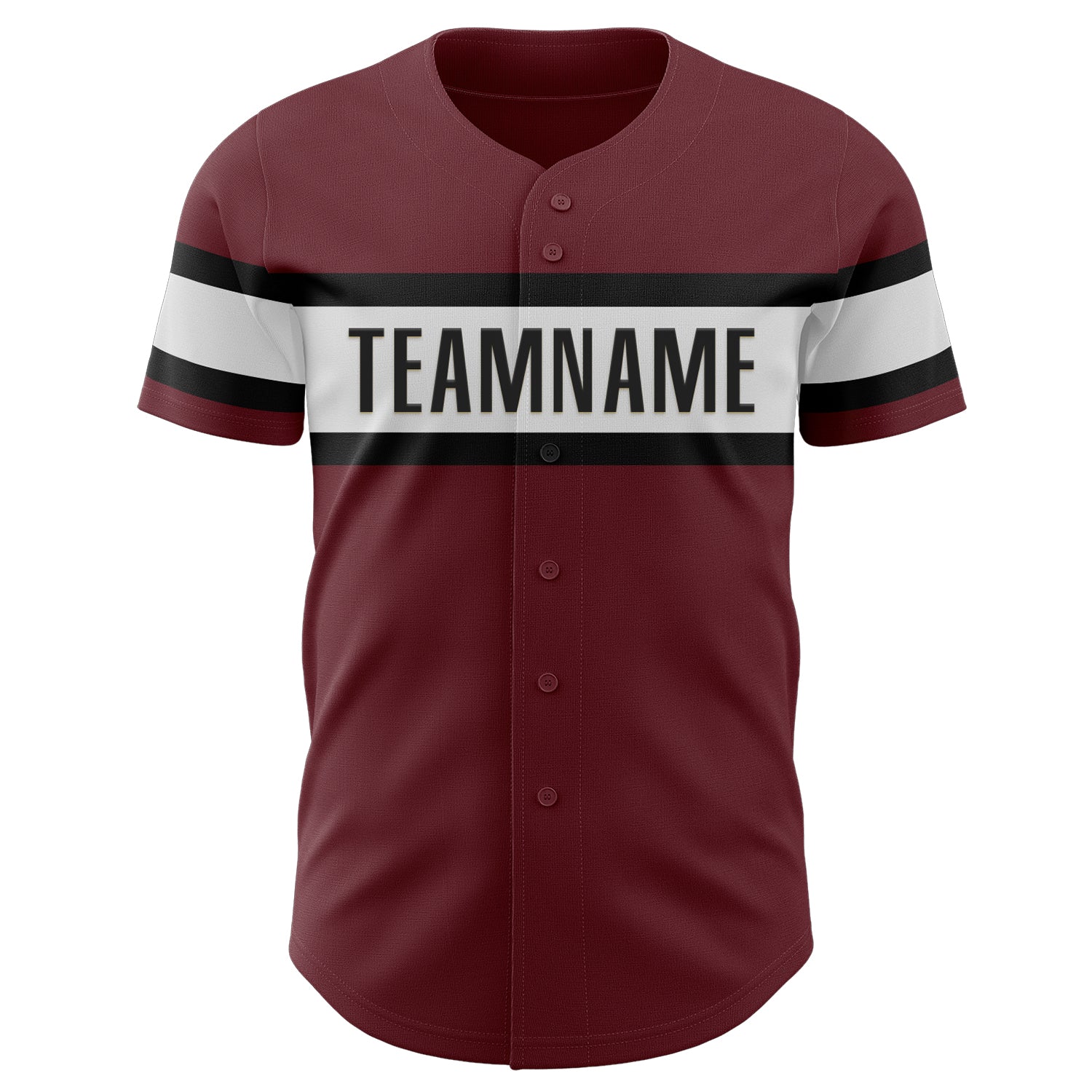 Custom Burgundy White-Black Authentic Baseball Jersey