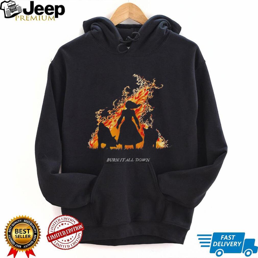 Burn It All Down Silhouette Fire Fantasy Graphic T Shirt