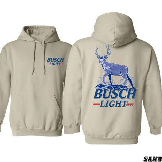 Busch Light Hoodie - Classic Deer Design, Perfect for Outdoor Enthusiasts, country boy clothing, hoodies for country girls, Ideal for Casual Wear, Comfortable and Stylish, Hoodie For Men, Hoodie For Women Casual Sweater Menswear Tops
