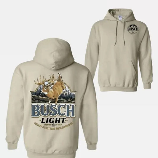Busch Light Hoodie - Deer and Mountain Design, Hoodies For Country Girls, Ideal for Outdoor Enthusiasts, Comfortable and Warm, Perfect for Casual Wear and Hunting Fans Womenswear Sweaters