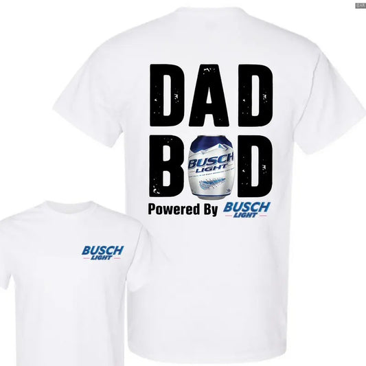 Busch Lite Dad Bod Powered By Busch Light Tshirt 2-Sided for Men, Retro Crewneck, Gift For Lovers, Cotton, Trendy...
