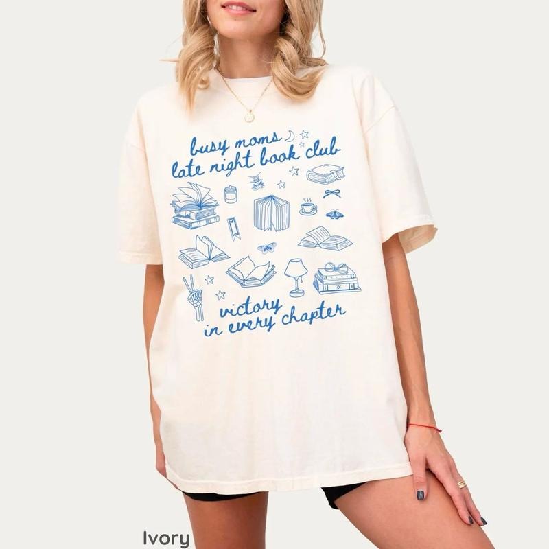 Busy Moms Book Club Shirt, Doodle Bookish Mother's Day Shirt, Book Lover Tired Mom Sweatshirt, Late Night Reading Club...