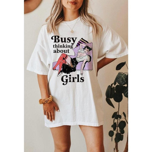 Busy thinking about girls | lesbian shirt | funny lesbian shirt | lesbian pride shirt | lgbtq pride shirt | bisexual shirt | queer shirt |  T-shirt, sweater and Hoodie
