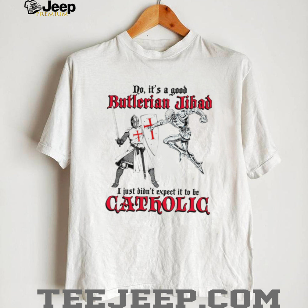 Butlerian Jihad Catholic Knight Robot Sci Fi Humor T Shirt